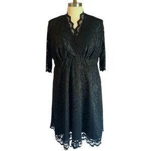Women’s Plus Size Black Dress with Lace from Kiyonna - Size 4X - NEW!